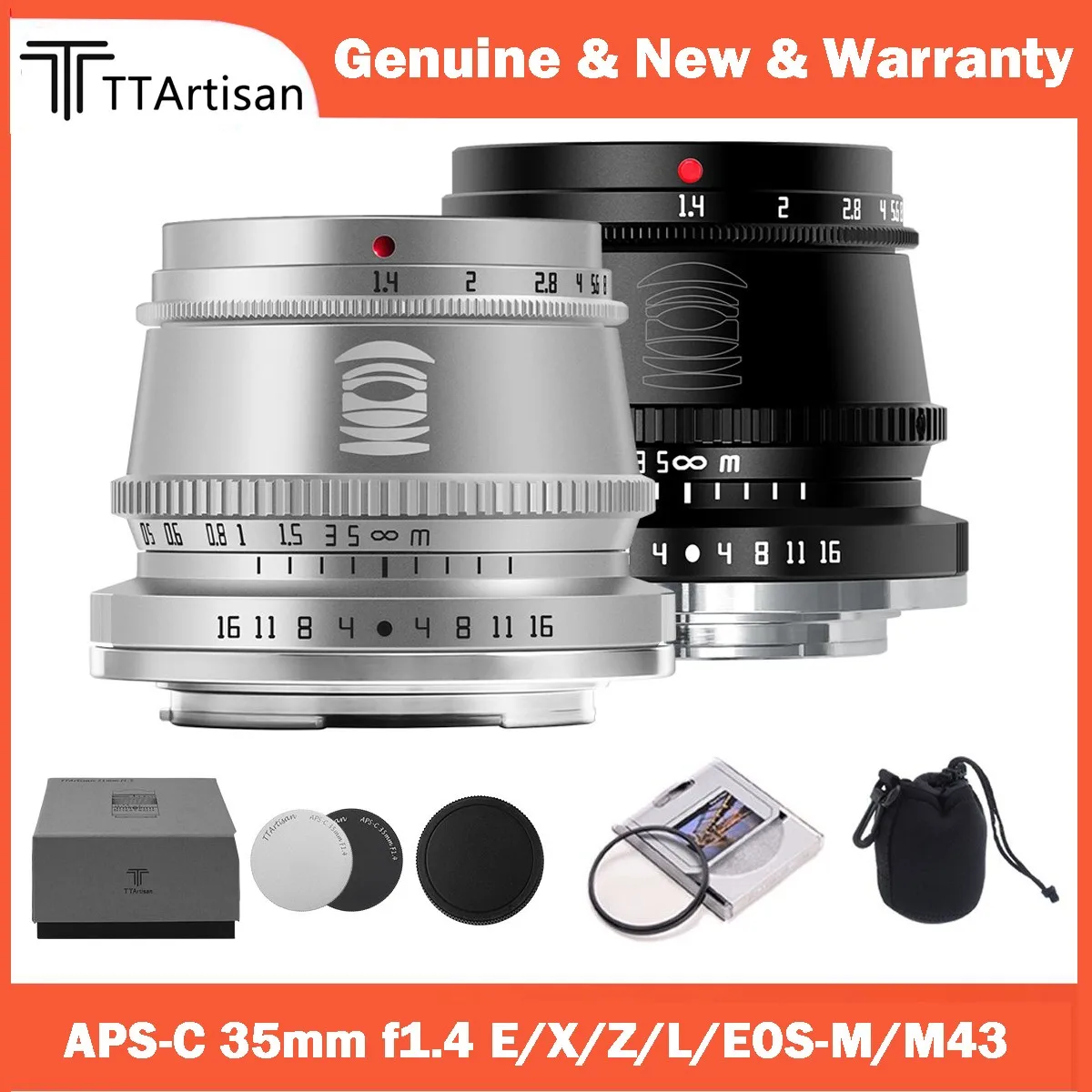 Ttartisan 35Mm F1.4 Aps-C Prime Lens Per Sony E Fujifilm Xf Canon M Leica L Nikon Z Panasonic Olympus M43 Mount Obiettivo Della Fotocamera
