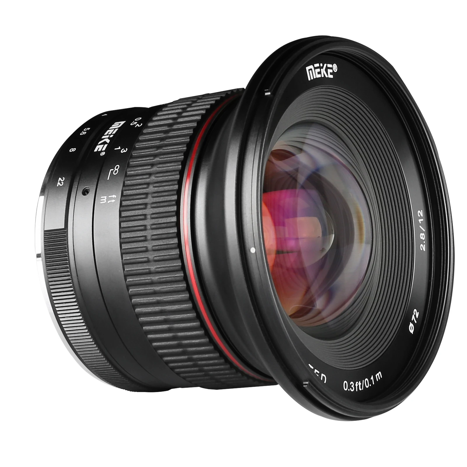 Meke 12Mm F/2.8 Obiettivo Fisso Ultra Grandangolare Per Fotocamere Canon Ef-M/Sony E/Olympus Micro 4/3/Fujifilm X Mount