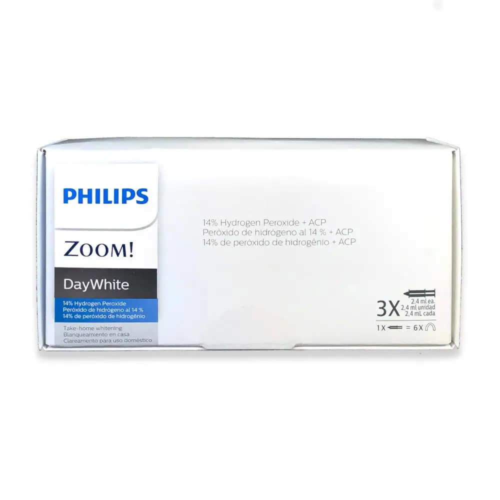 Philips Zoom Gel Sbiancante Per Denti Daywhite 9.5% 14% Kit Sbiancante Per Denti Acp Day White 3 Siringhe Sbiancare I Denti Spedizione Gratuita