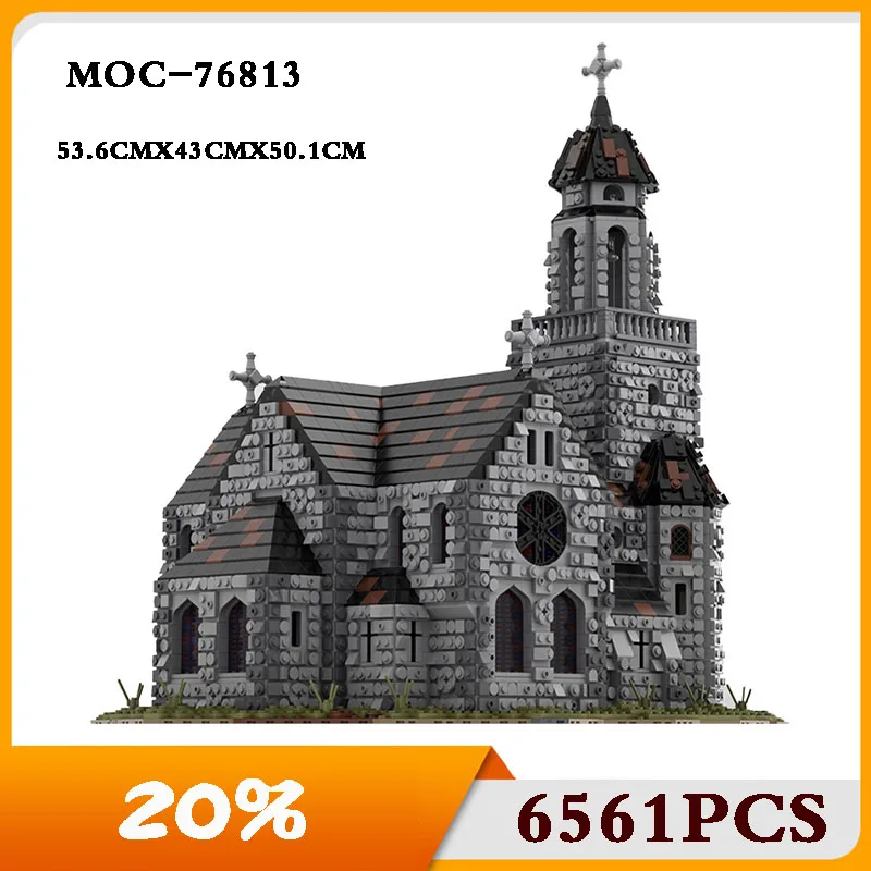 Film 10316 10305 Vintage Medievale Cattedrale Building Blocks Moc-76813 Dark Castle Building Blocks Bambini Regali Giocattolo Fai Da Te