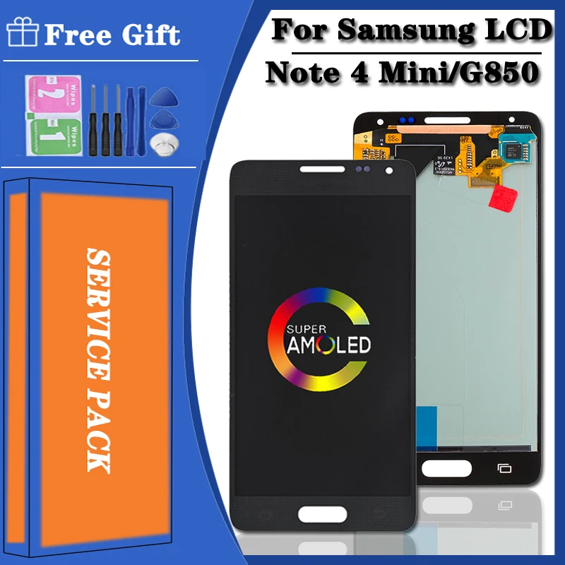 Nuovo Per Samsung Alpha G850F Display Lcd Touch Screen Digitizer Per Alpha (S801) G850 Lcd Note 4 Mini Display