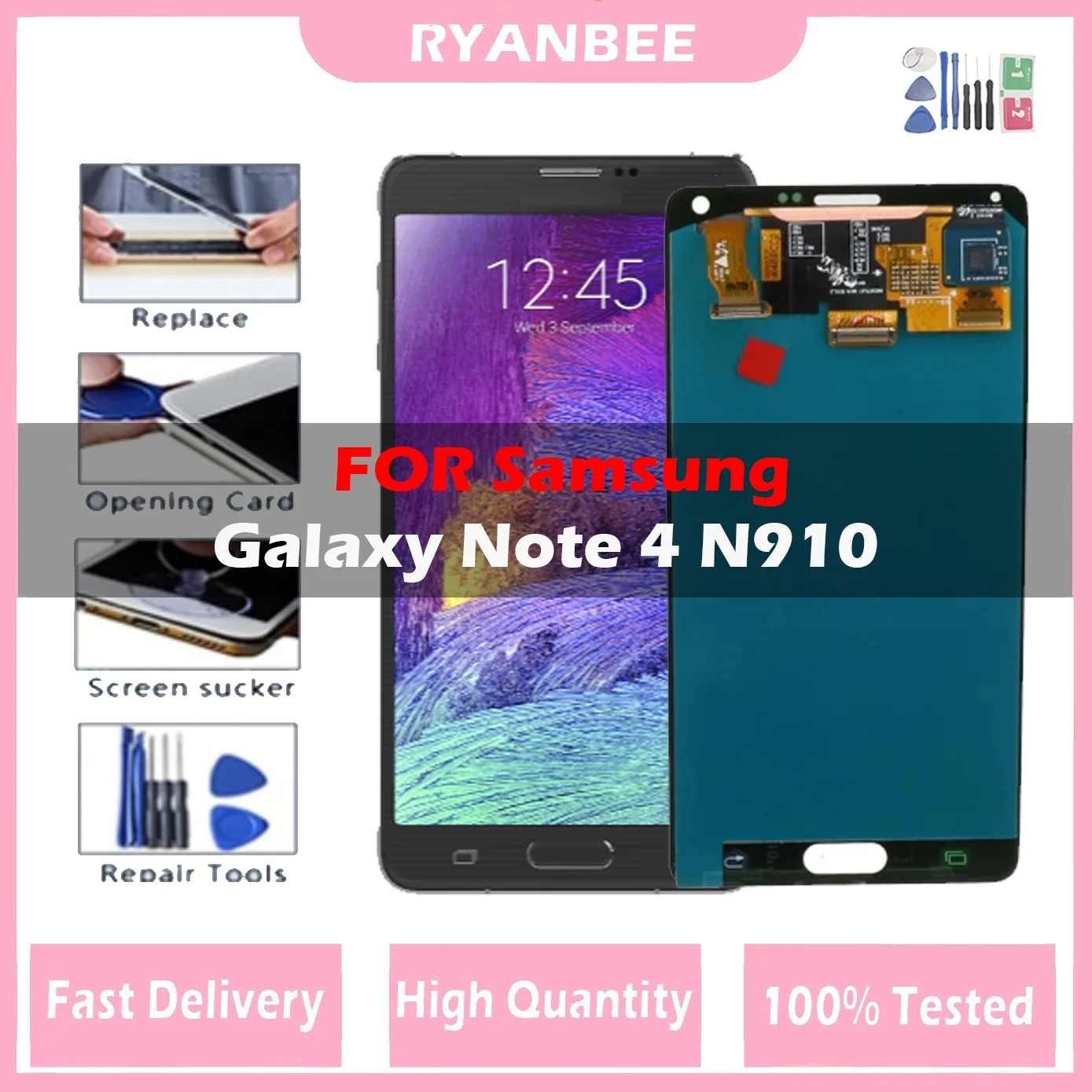 Amoled Lcd Per Samsung Galaxy Note 4 Note4 N910 N910C N910A N910F N910H Display Lcd Touch Screen Digitizer