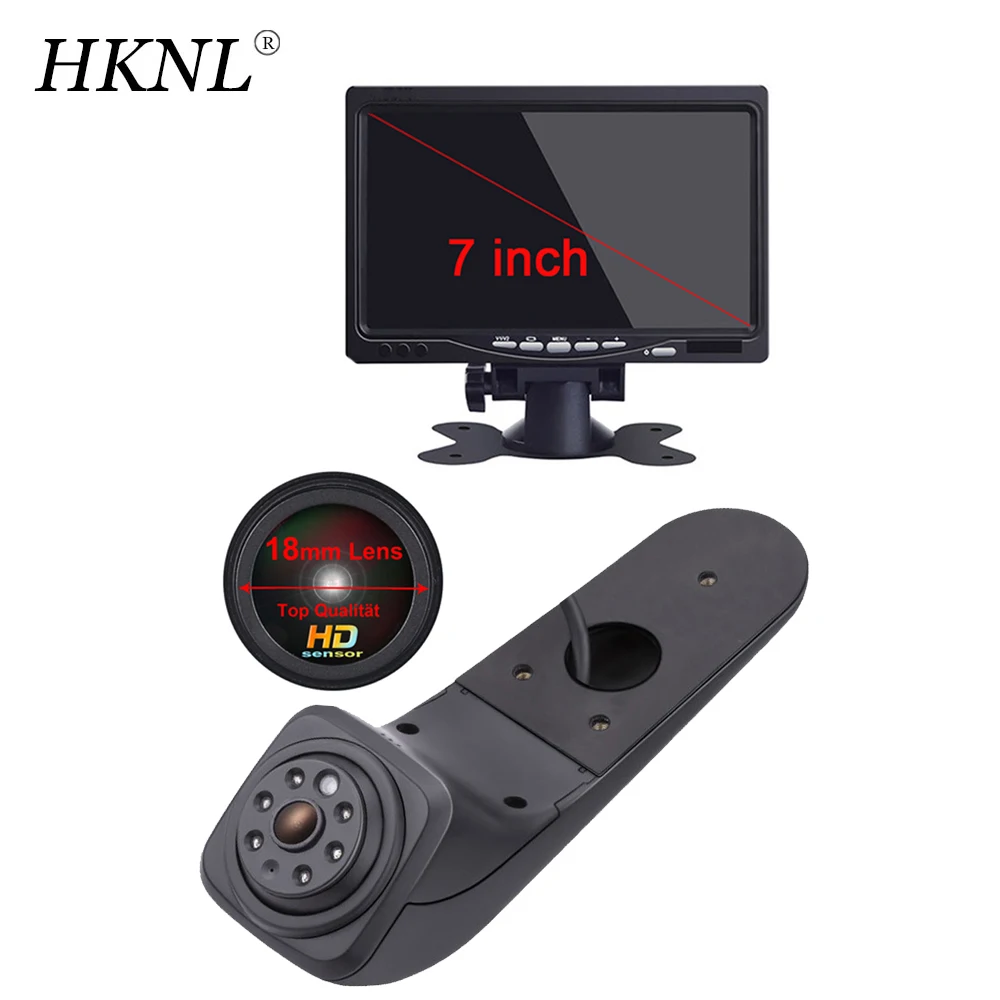 Telecamera Retromarcia Per Auto Hd Con Specchio Monitor Da 7 "4.3" Per Vw Crafter Man Tge Van Muslimah Wohnmobile 3A Luce Freno Ccd Nero