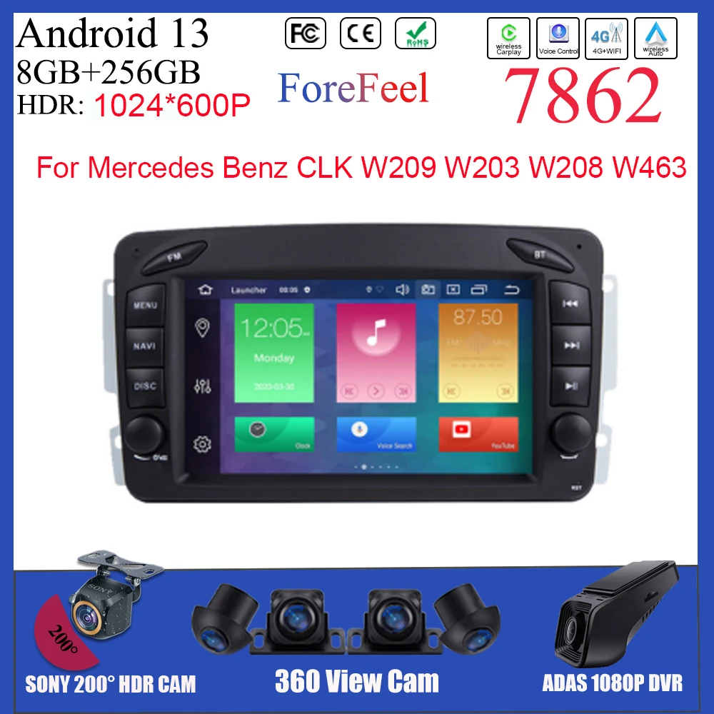 Per Mercedes Benz Clk W209 W203 W208 W463 7 Pollici Android Gps Sistema Multimediale Android No 2Din Dvd Touch Screen Autoradio Bt Dsp