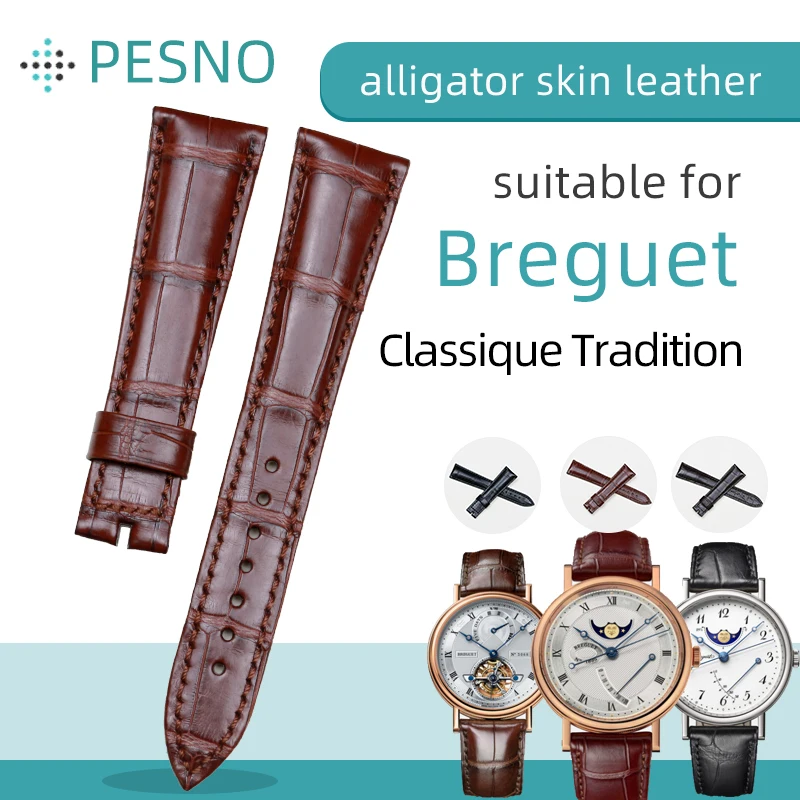 Pesno Adatto Per Breguet Classique Tradizione 5317 7787 7137Bb Cinturino Per Orologio Cinturino In Pelle Di Alligatore Accessori Da Uomo 20Mm
