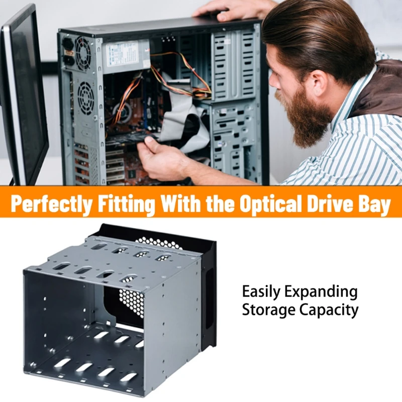 Gabbia Per Rigido In Acciaio Inossidabile Da 5X3,5 Pollici Hdd Cage Rack Vassoio Per Driver Rigido Con Spazio Per
