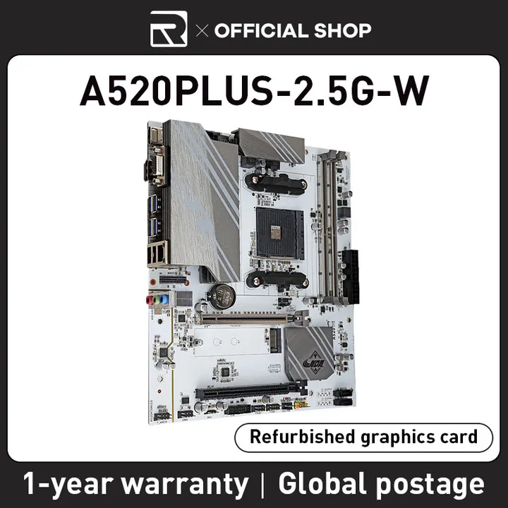 Jieshuo A520 Plus 2.5G W (Amd A520/Socket Am4) Supporta La Scheda Madre Preferita Da Gioco 5700X/5600/5500 Ddr4 (Pcie X16)