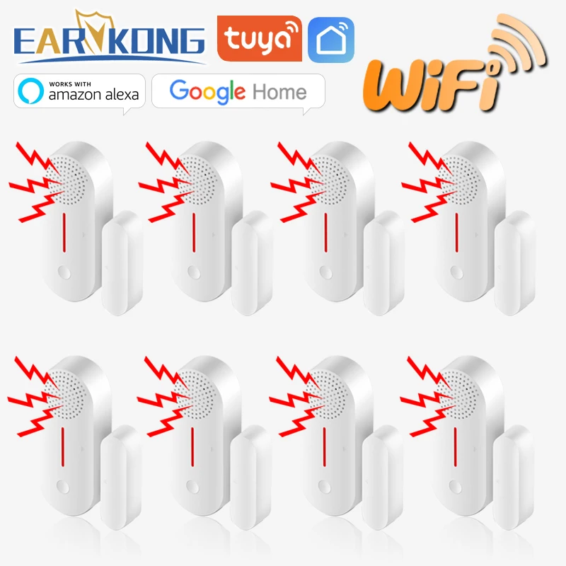 Tuya Smart Wifi Door Sensor Door Rilevatori Aperti/Chiusi Wifi Home Alarm Compatibile Con Alexa Google Home Tuya App