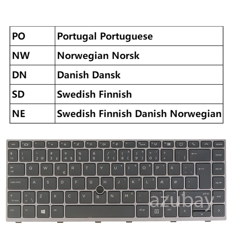 Tastiera Per Hp Hp Elitebook 840 G5 846 G5 840 G6 846 G6 745 G5 745 G6 Sn91721 Portoghese Svedese Finlandese Danese Norvegese