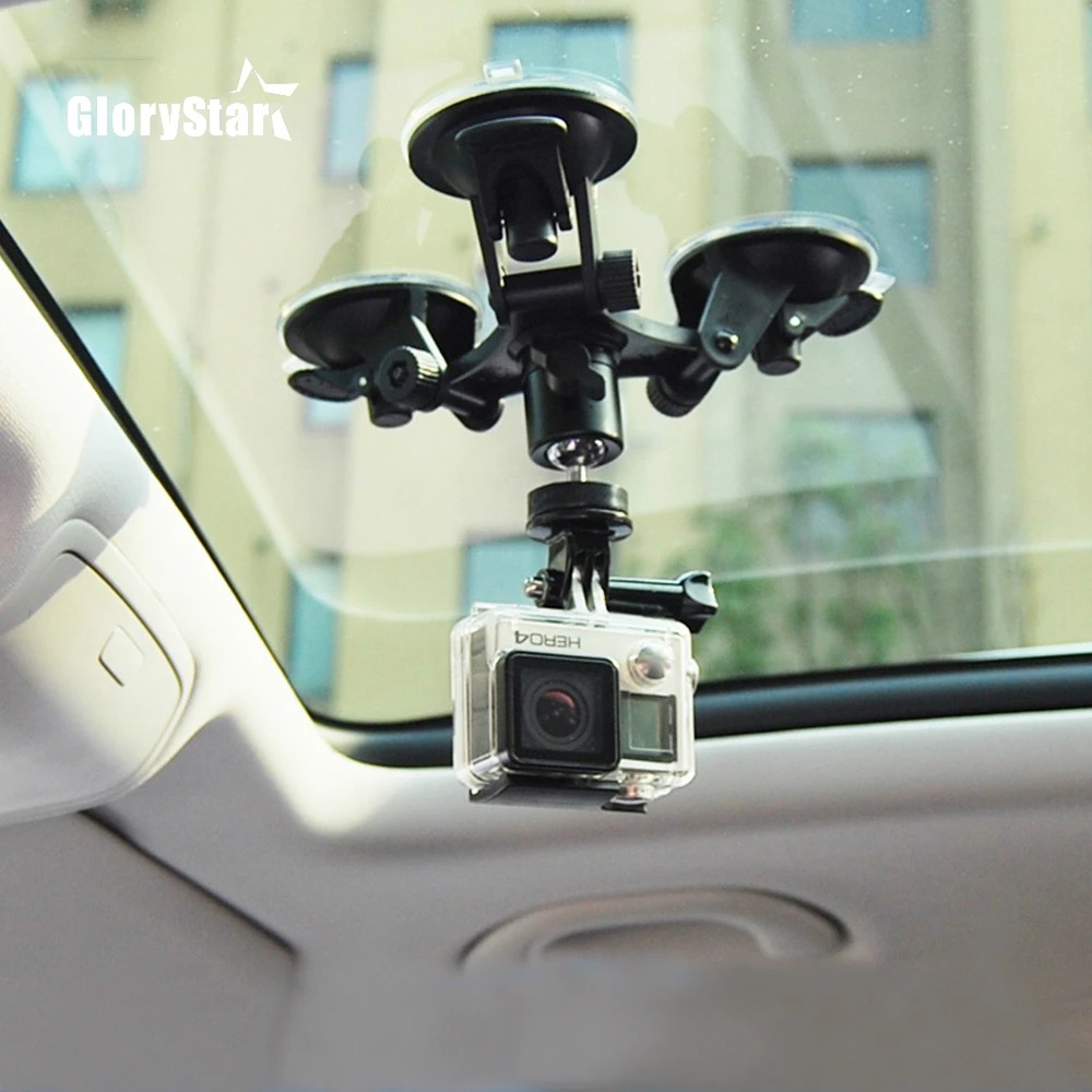 Auto Action Camera Ventosa Per Gopro Hero 9 8 7 5 Nero Sjcam Sj7 Yi 4K H9 Go Pro 7 Osmo Mount Window Glass Sucker Accessorio