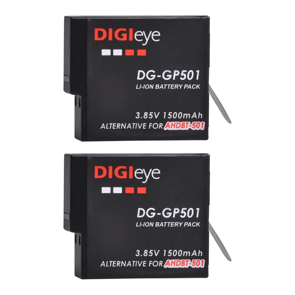 Batteria 1500Mah Ahdbt-501 Per Gopro Hero 5/6/7, Go Pro Hero 5, Hero 6, Hero 7 Black, Hero 2018, Accessori Gopro