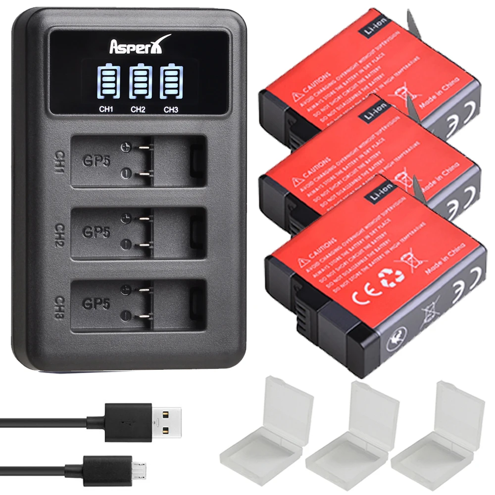 1680Mah Ahdbt-501 Batteria Ahdbt 501 Bateria + Caricabatterie Per Gopro Hero 5 6 7 Go Pro Hero5 Hero6 Hero7 Black Hero 2018 Accessori