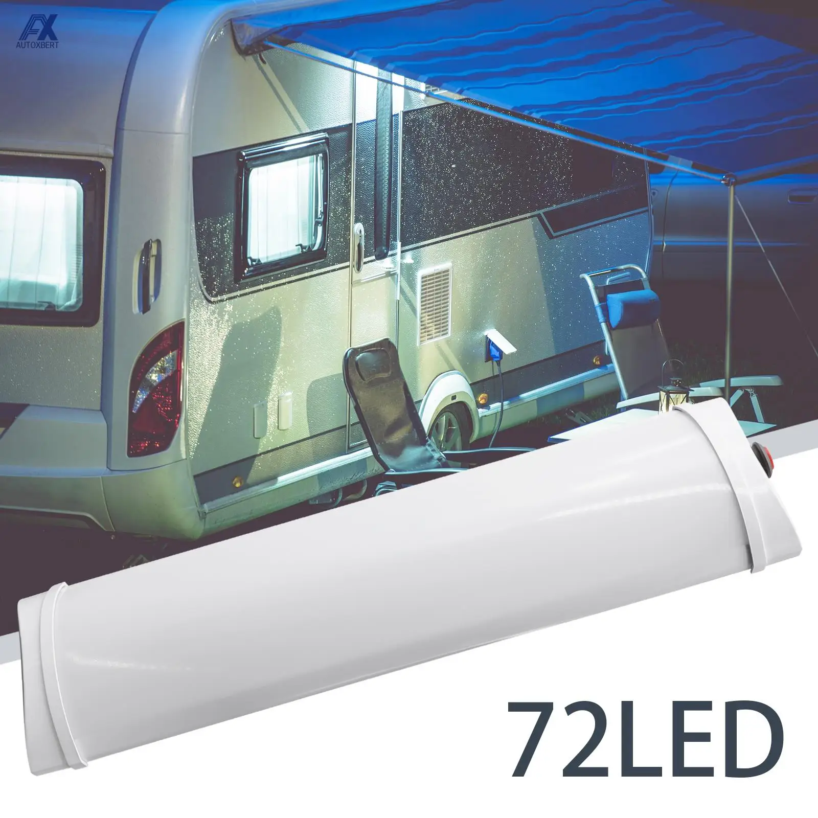 12V Interni Led Luci Bar Per Vw T4 T5 Transit Lwb Sprinter Trafic Ducato Camper Van Caravan Motorhome Light 72Led 28Cm Bianco