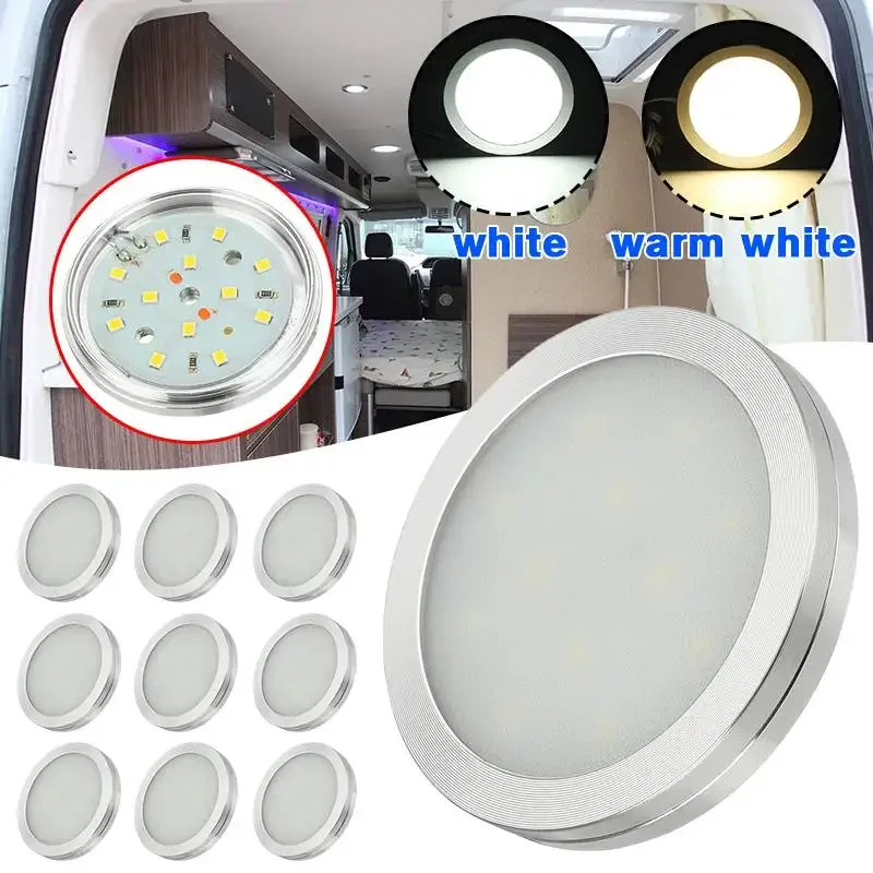 10Pcs 12V Car Interior Led Car Spot Lights Ceil Luce Di Lettura Per Vw T4 T5 Ford Transit Peugeot Boxer Camper Van Rv Caravan