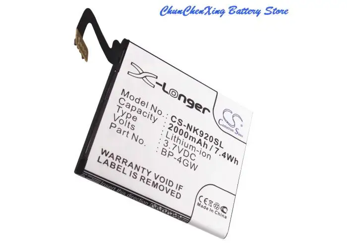 Cameron Sino 2000Mah Batteria Bp-4Gw Per Nokia Lumia 920, Lumia 920 4G, Lumia 920.2, Lumia 920T, Phi
