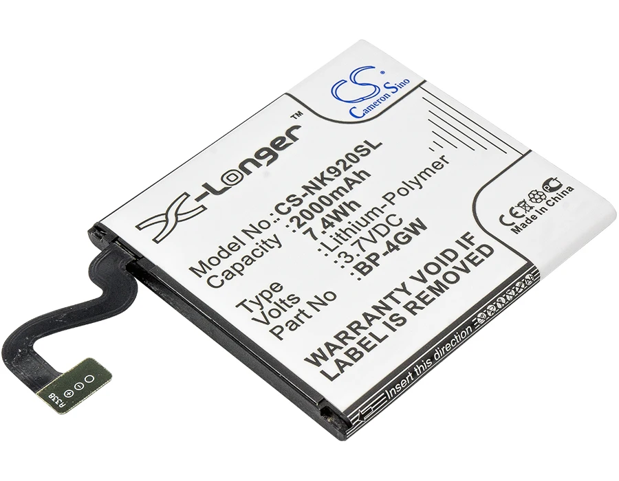 Batteria 2000Mah Bp-4Gw Per Nokia Lumia 920.2 Lumia 920 Phi Lumia 920T Lumia 920 4G