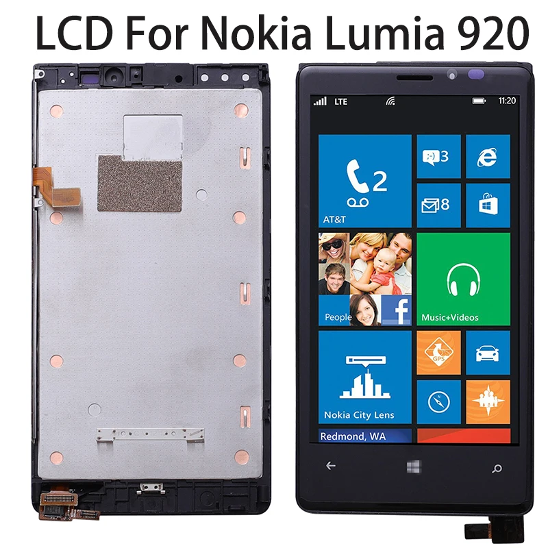 Display Lcd Per Nokia Lumia 920 Touch Screen Con Cornice Nera Per Nokia Lumia 920 Display Digitizer Sostituzione Nessun Pixel Morto