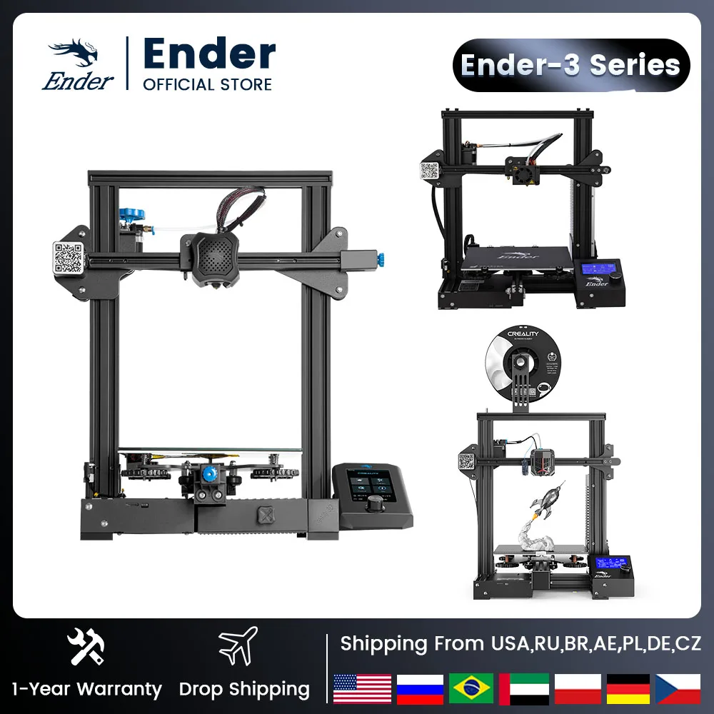 Stampante 3D Creality Ender-3 S1/Pro/Plus/Ender-3 V2/Ender-3 Max Neo Con Riprendi La Stampa Serie Ender-3 Fdm Impresora 3D