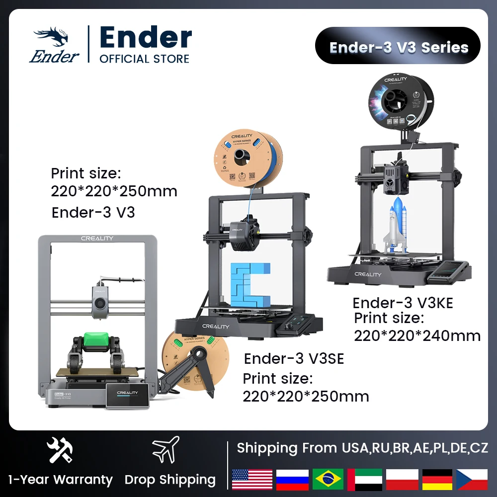 Creality 3D Ender-3 V3/Ender-3 V3 Ke/Ender-3 V3 Se Stampante A Stampa Rapida Con Scheda Madre Silenziosa A 32 Bit