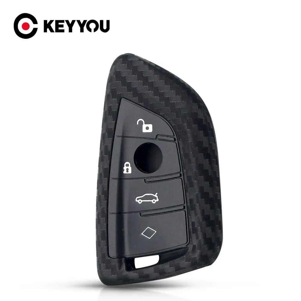 Keyyou 3/4 Bt Silicone Fibra Di Carbonio Per Bmw X1 X3 X4 X5 X6 F15 F16 F48 G30 G38 525 540 740 1 2 5 7 Custodia Protettiva Per Chiave Serie