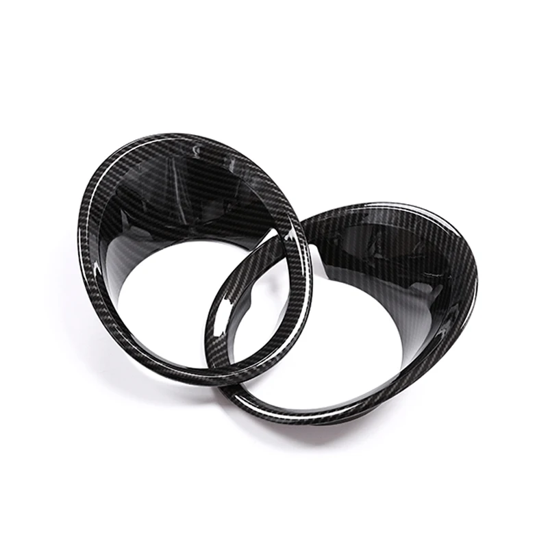 Una Coppia In Fibra Di Carbonio/Chrome Polish Anteriore Della Luce Di Nebbia Coperchio Della Lampada Trim Accessori Per Bmw X1 F48 2016 2017 2018 2019