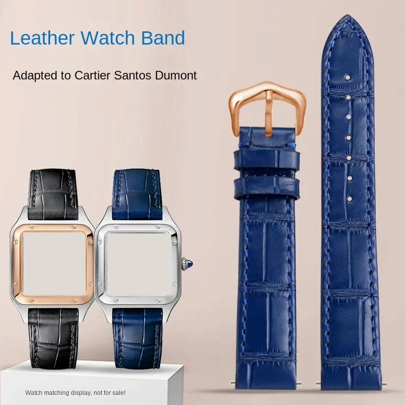 Adatto Per Cartier Santos Dumont Series Top Layer Catena Per Orologi In Pelle Bovina Santos Cinturino Medio A Sgancio Rapido Per Donna 17.5Mm