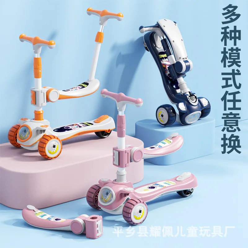 Scooter Per Bambini Tre In Una Cintura Push Handle Baby Skating Car 1-3 A 7 Anni Scooter Per Bambini Scooter A Tre Ruote