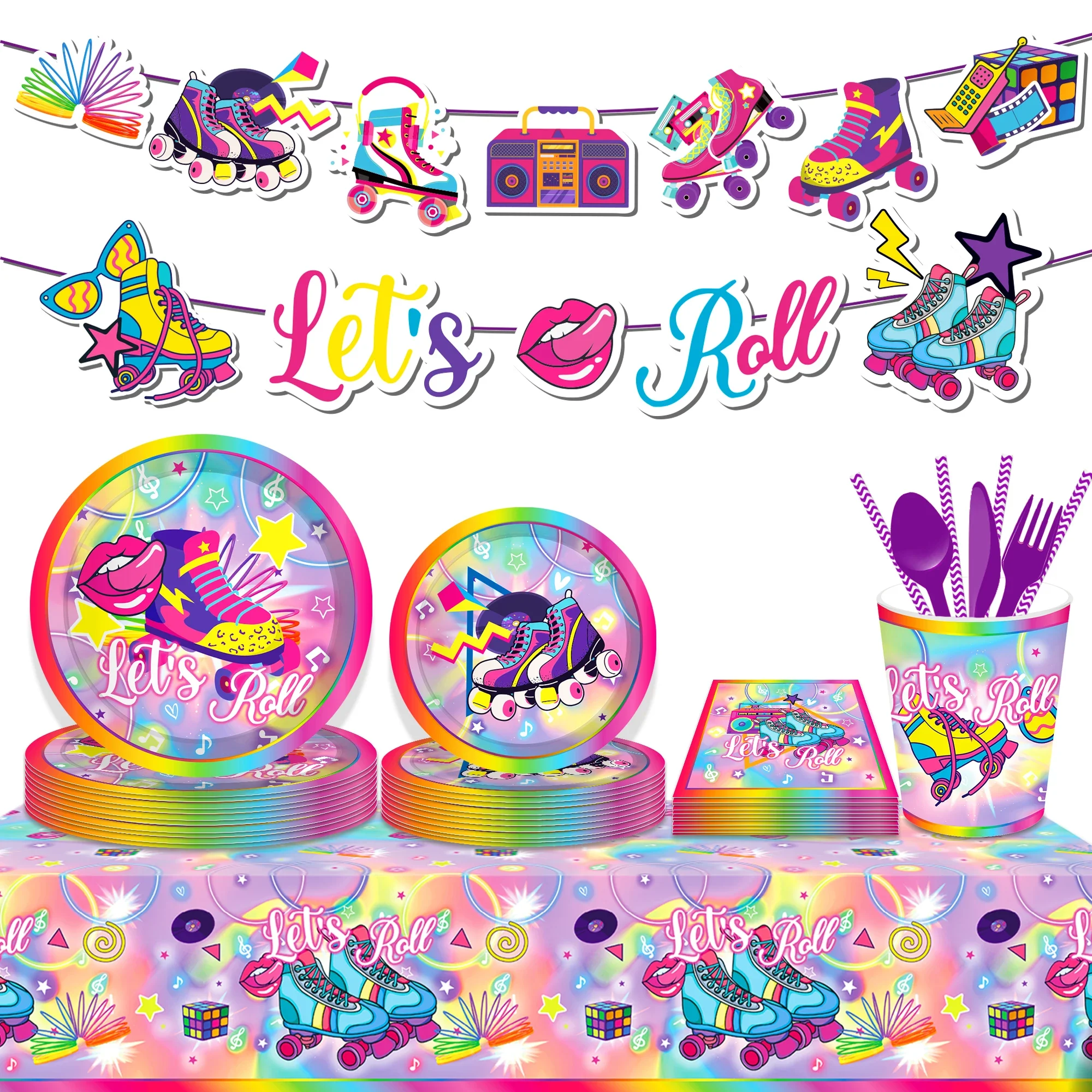 Decorazioni Per Feste Di Pattinaggio A Rotelle Retrò Decorazioni Per Feste Tovaglie Usa E Getta Tovaglie Decorazioni Per Feste Per Baby Shower