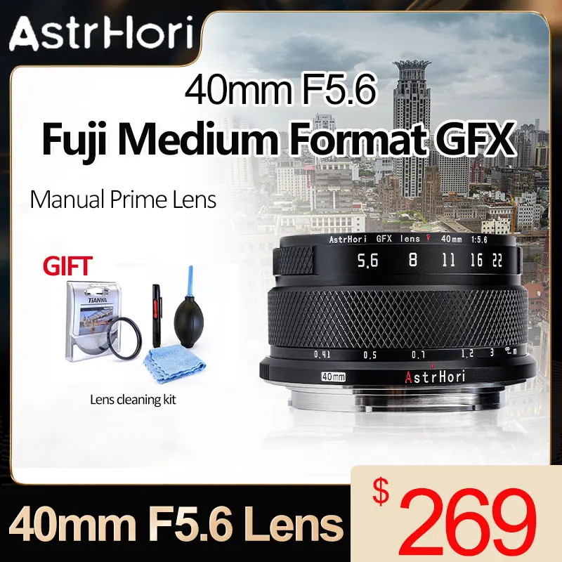 Astrhori 40Mm F5.6 Medium Format Camera Lens Manual Prime Lens For Fujifilm Gfx 50Sii,Gfx100,Gfx100 Ir Ver,Gfx 50S,Gfx 50R