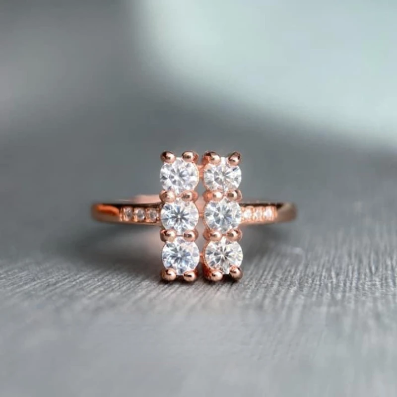 Anello Di Moissanite In Argento Sterling 925 Passa Il Test Dello Strumento Diamante Matrimonio Per Coppie Anillos De Matrimonio Pareja En Oro 14 K