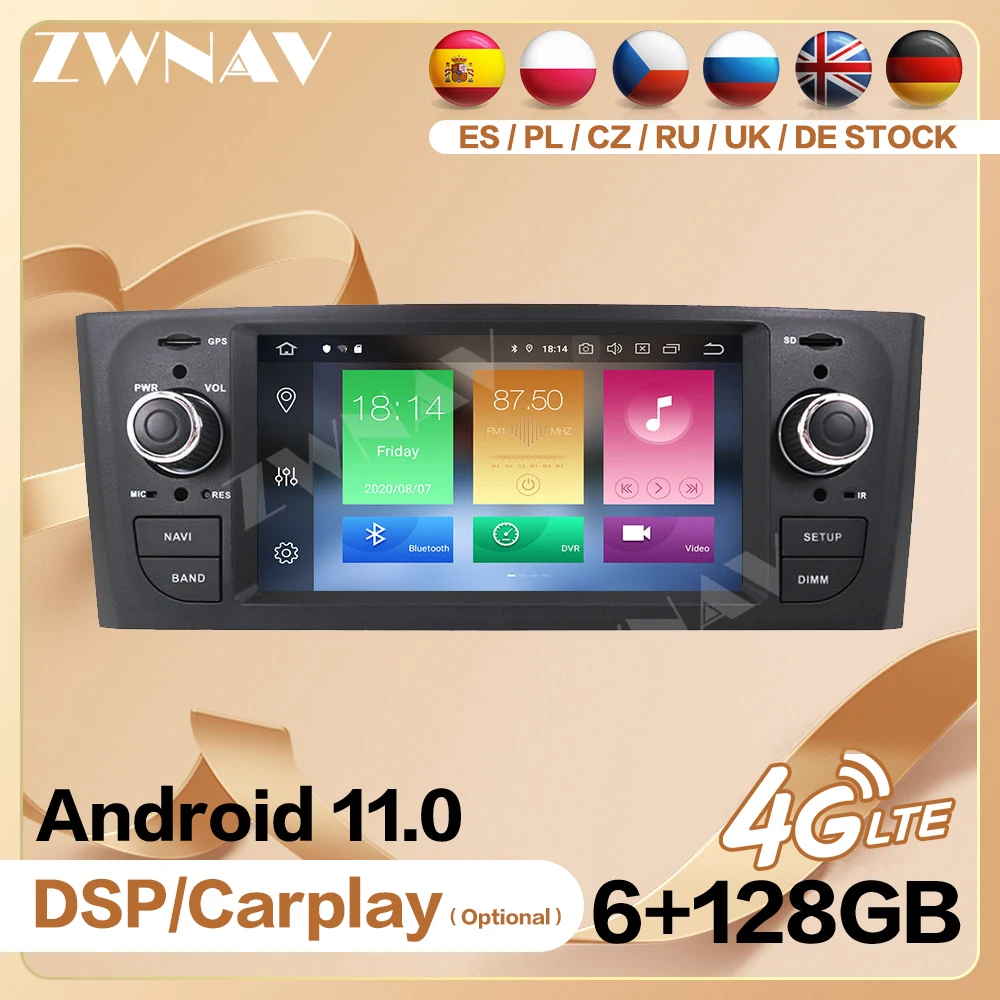 Per Fiat Punto Per Fiat Linea Autoradio Android 2 Din Carplay Schermo Automobilistico Multimedia Auto Gps Audio Stereo Head Unit Dsp