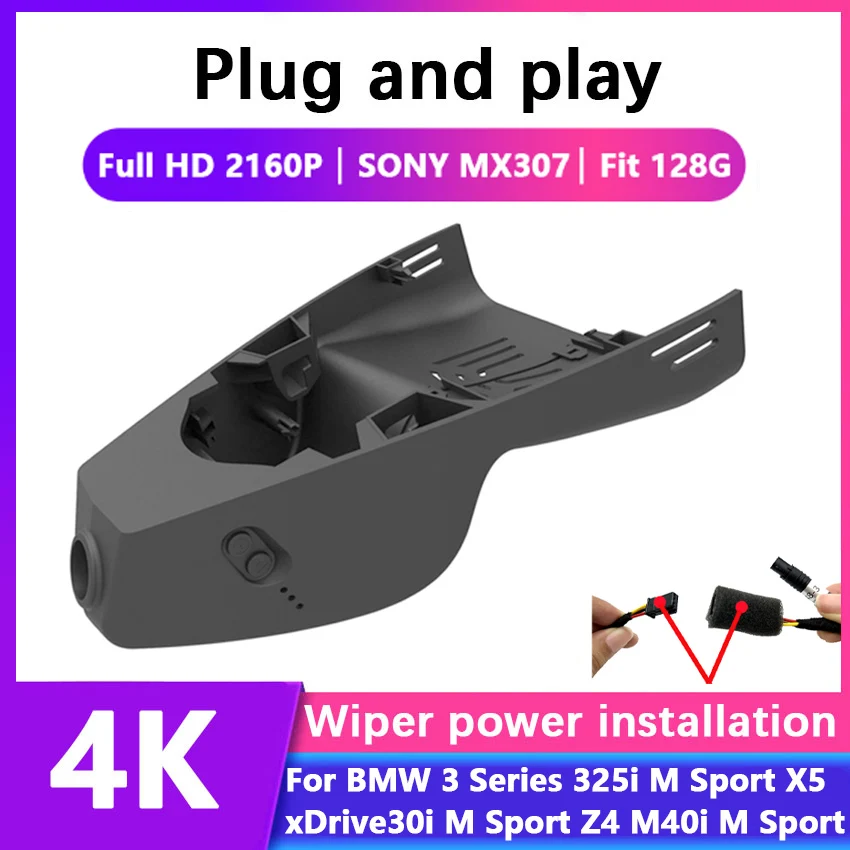 4K Facile Da Installare Videoregistratore Dvr Per Auto Dash Cam Camera Per Bmw Serie 3 325I M Sport X5 Xdrive30I M Sport Z4 M40I M Sport