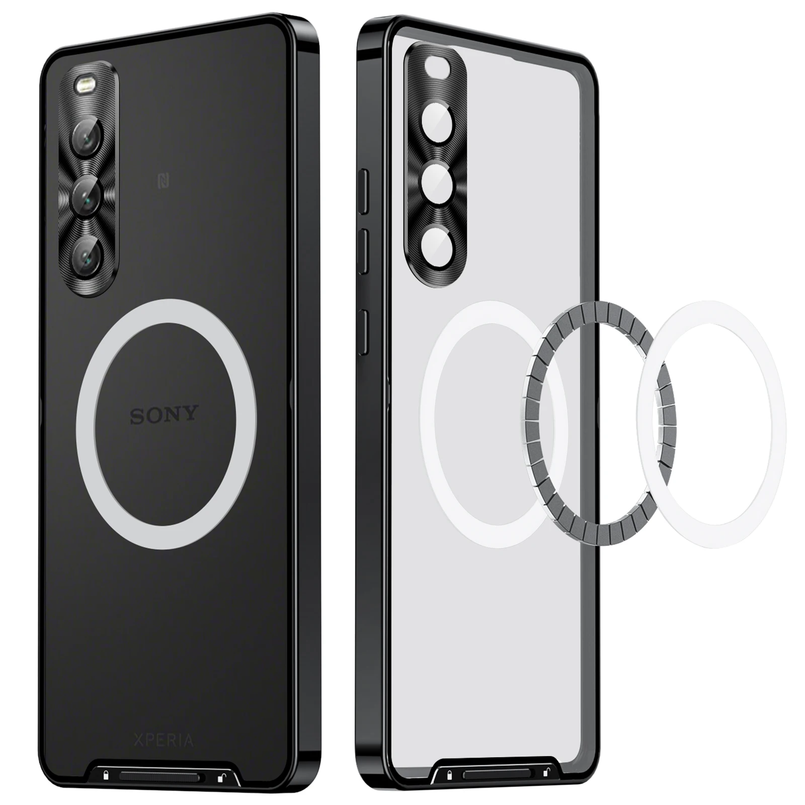 Per Sony Xperia 10 V Custodia Magsafe Copertura Di Ricarica Wireless Magnetica Obiettivo Della Fotocamera Coques Sony Xperia 1 V/Xperia 5 V/Xperia 10 