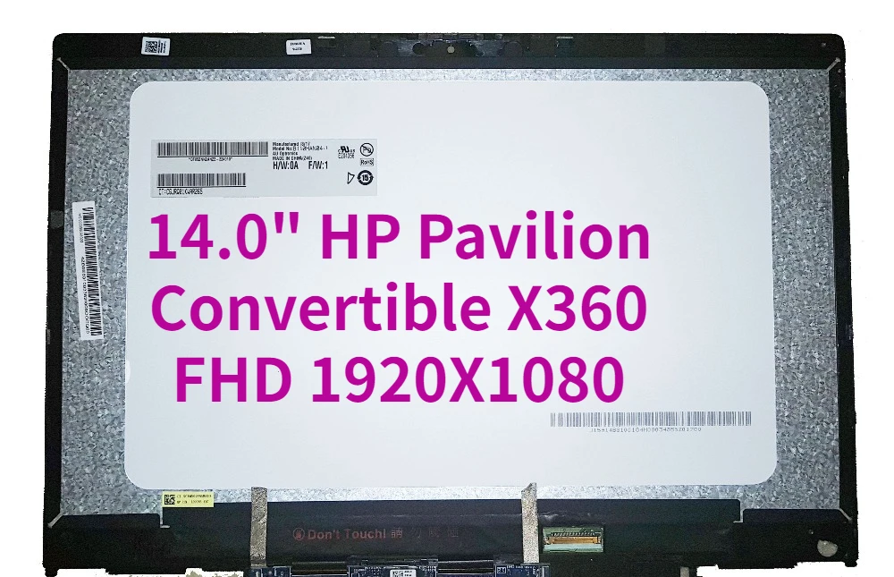Digitalizzatore Touch Screen Lcd Da 14.0 "Per Hp Pavilion Convertible X360 Muslimexmuslimah Assembly Fhd 1920 X1080