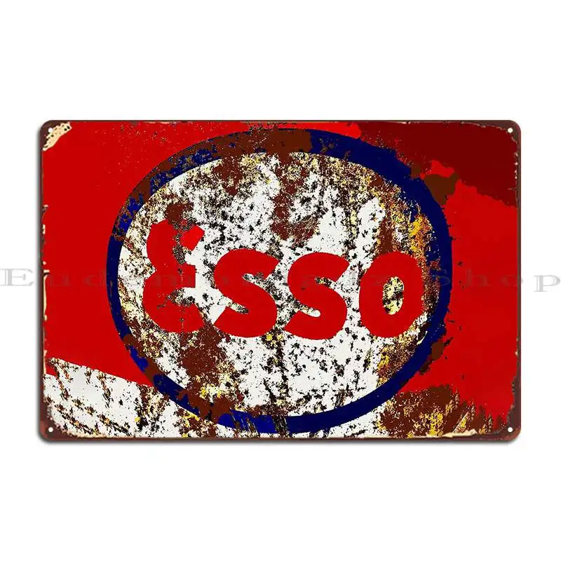 Esso Exxon Vintage Graphic Advertising Ad Sign Metal Sign Crea Club Bar Garage Wall Cave Tin Sign Poster