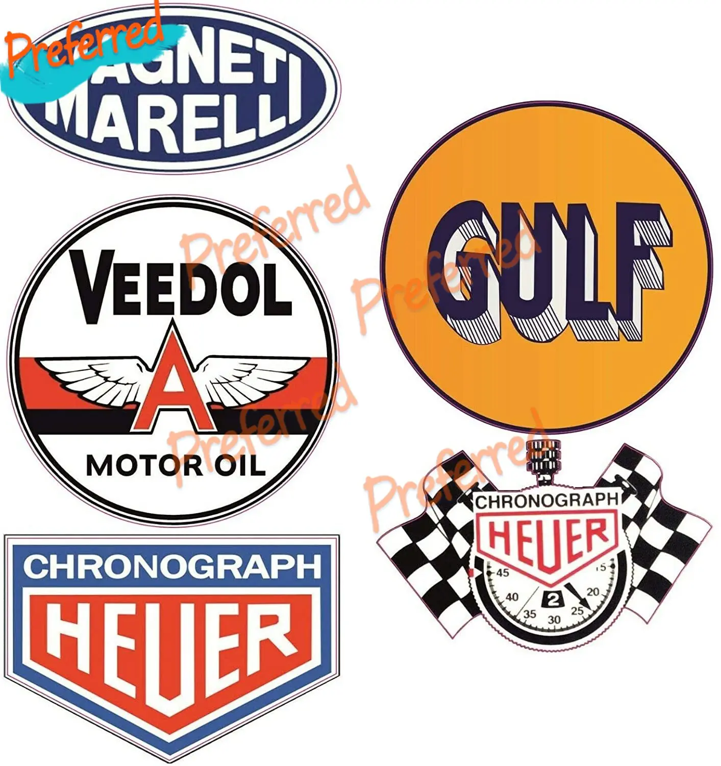 Decalcomania Di Alta Qualità Olio Rally Racing Gulf Racing Vintage Retro Tuning Sticker Car V8 Oldschool Rust Esso Stp Champion Pennzoil