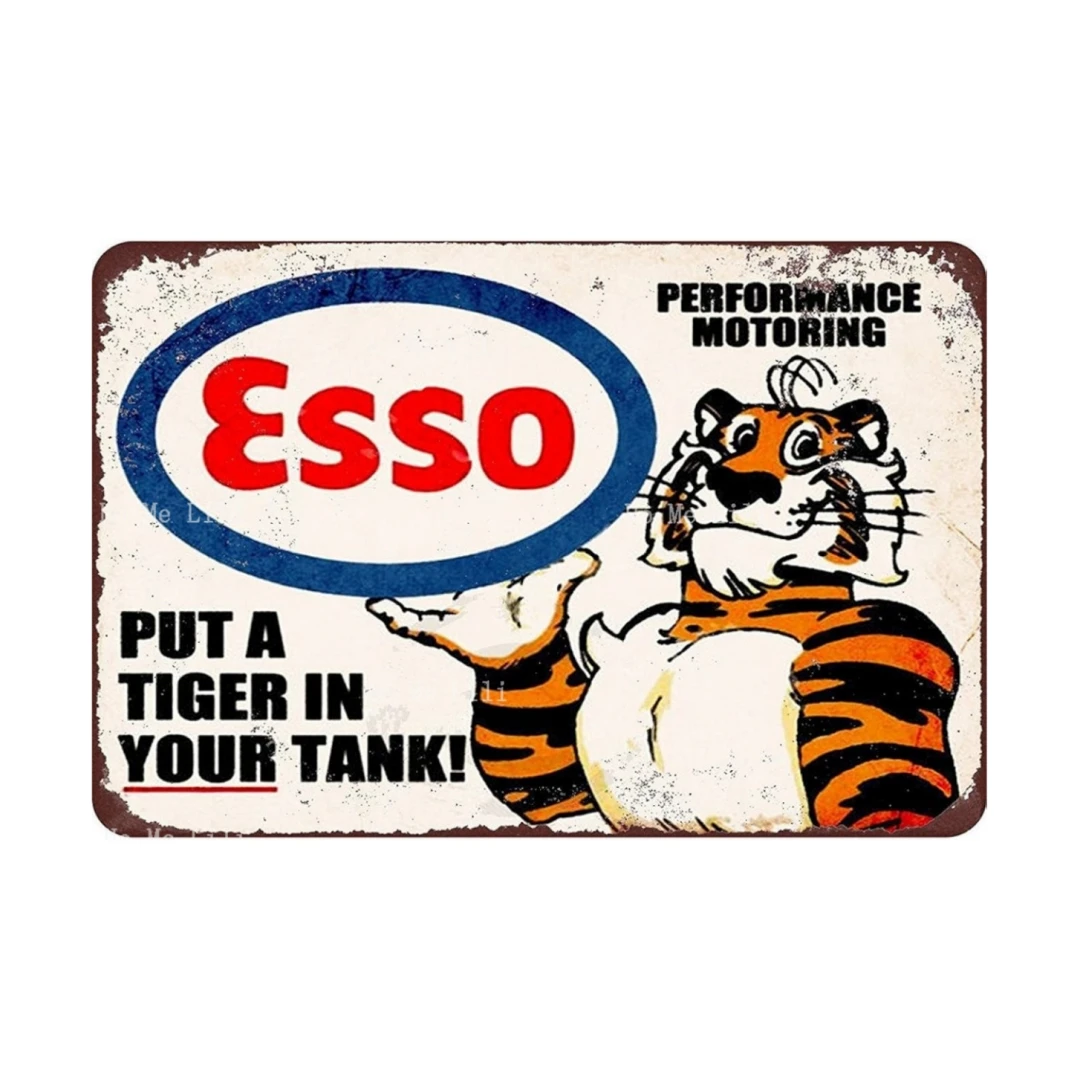 Esso Metti Una Tigre Nel Tuo Serbatoio Clemson Metal Tin Sign Wall Decorativo Garage Sign Placca Iron Plate Painting