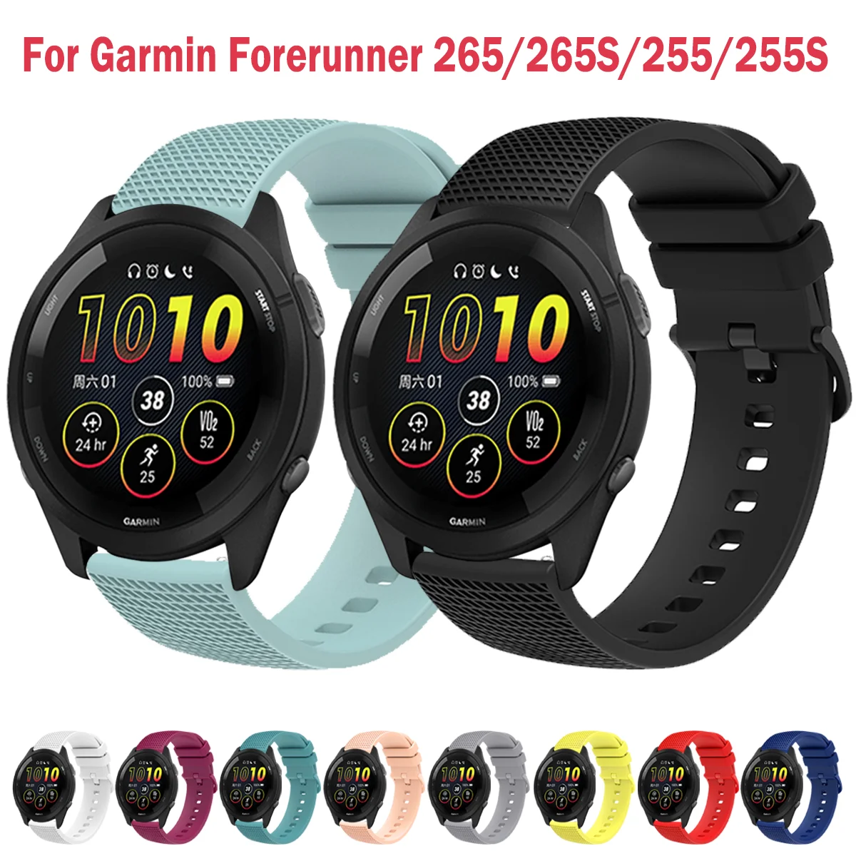 Per Garmin Forerunner 265 265S 255 255S Vivomove Trend Venu Sq 2Plus Vivo Active 3 4 Strap Sport Smart Watchband Bracciale Straps