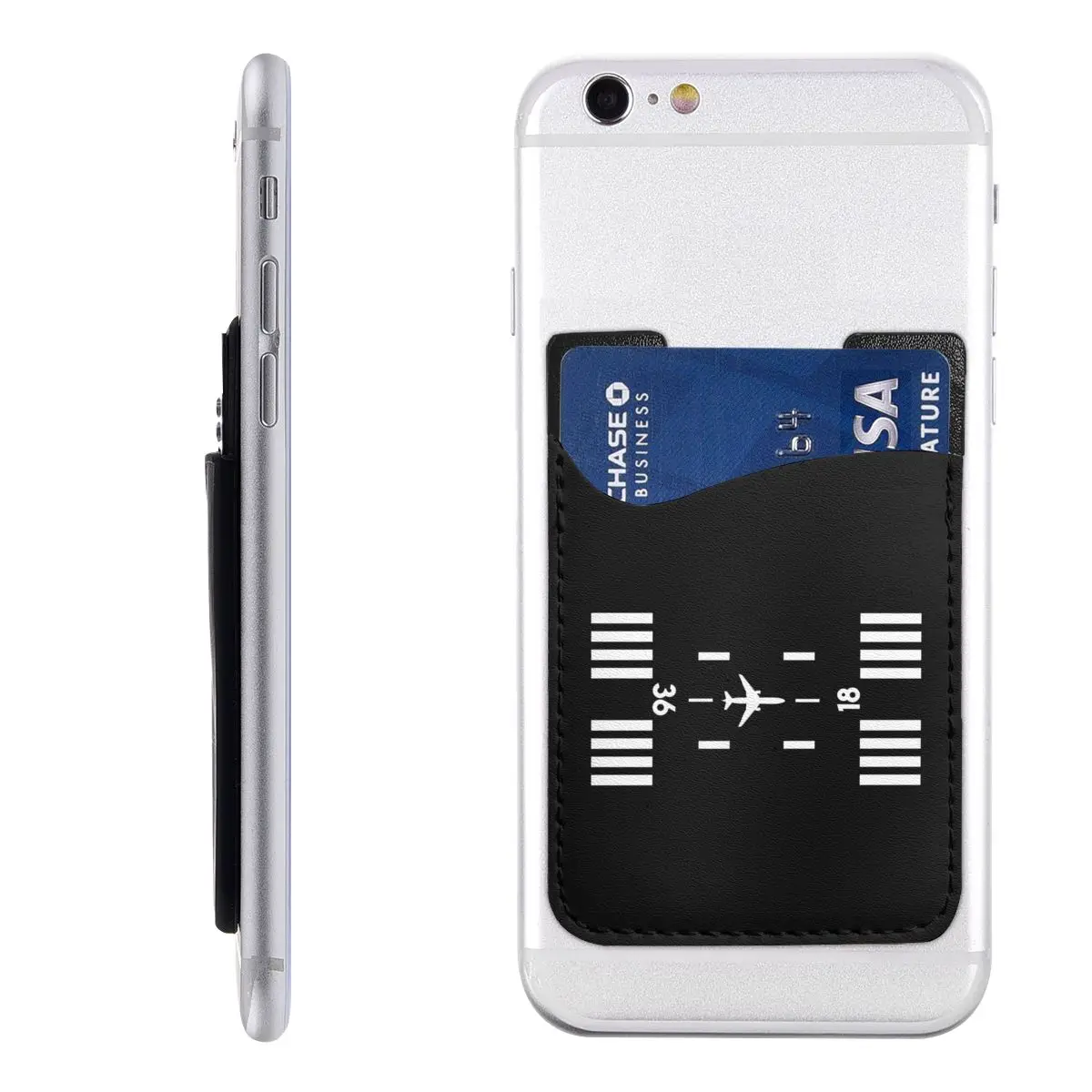 Custom Airport Runway Traffic Controller Back Card Holder Aviation Airplane Pilot Aviator Cell Wallet Case Adesivo