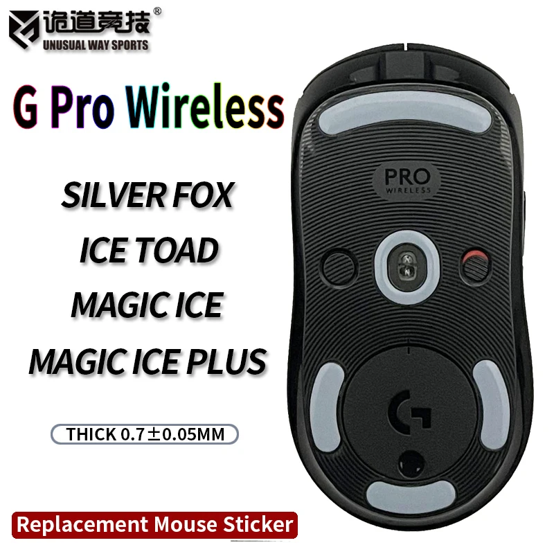 Unusualwaysports Mouse Feet Skates Foot Logitech G Pro Wireless Cambered Surface Ptfe Anti Comprimi Silver Fox Magic Ice Fox Gpw