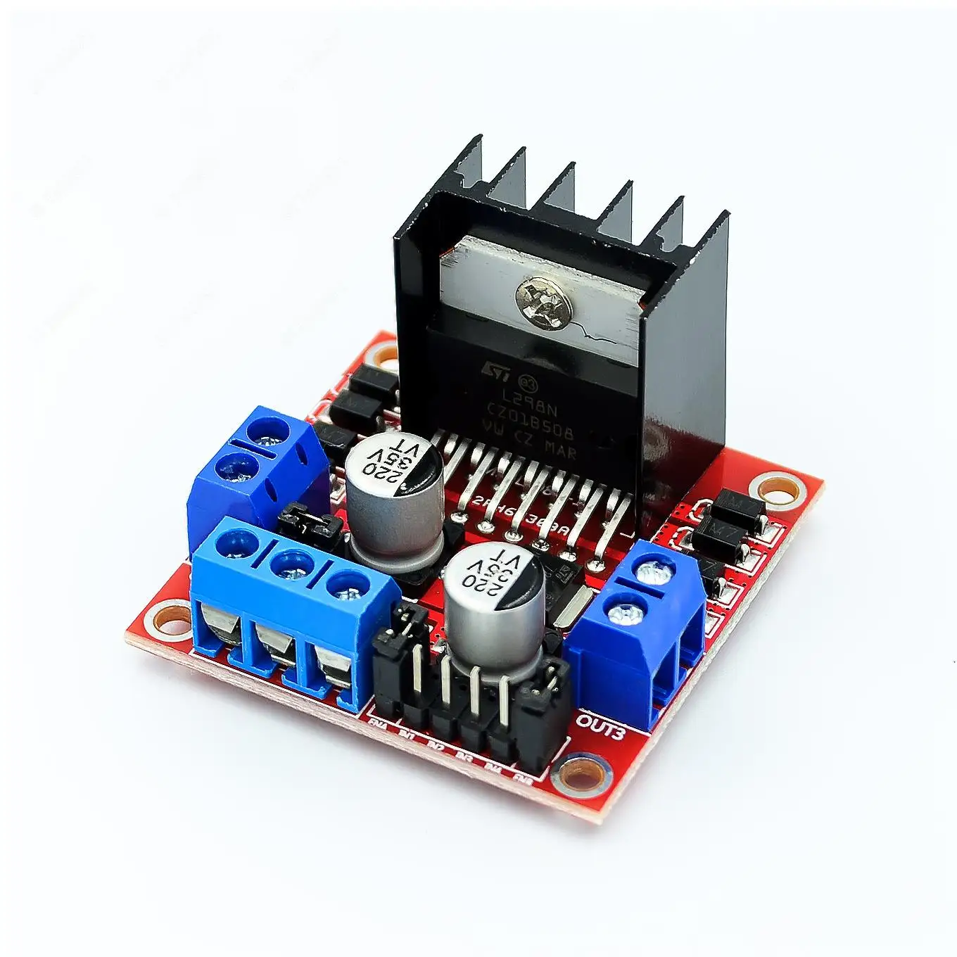 1 Pz Nuovo Dual H Bridge Dc Stepper Motor Drive Controller Board Module L298N Per Arduino Smart Car Robot