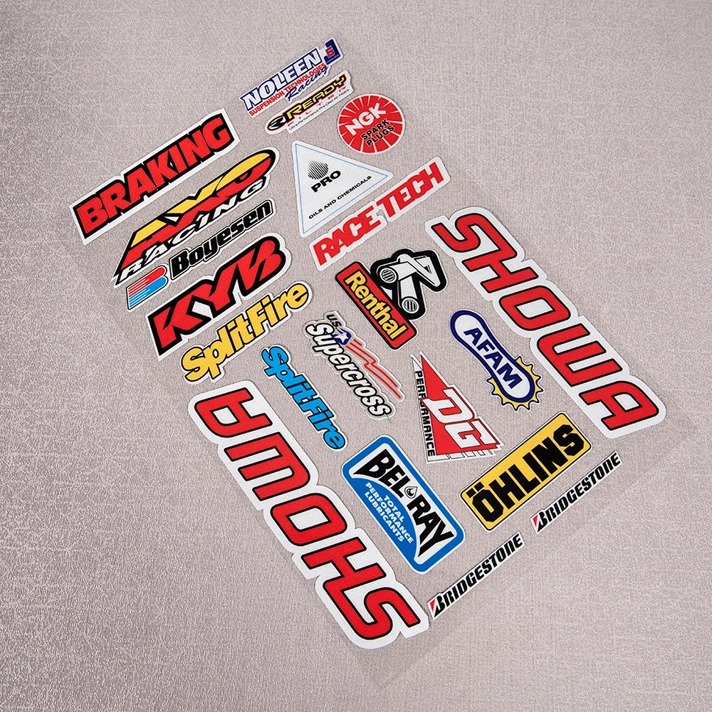 Adesivo Moto Riflettente Decalcomanie Casco Bici Frenatura Showa Ohlins Renthal Splitfire Per Yamaha Honda Ducati Suzuki Vespa
