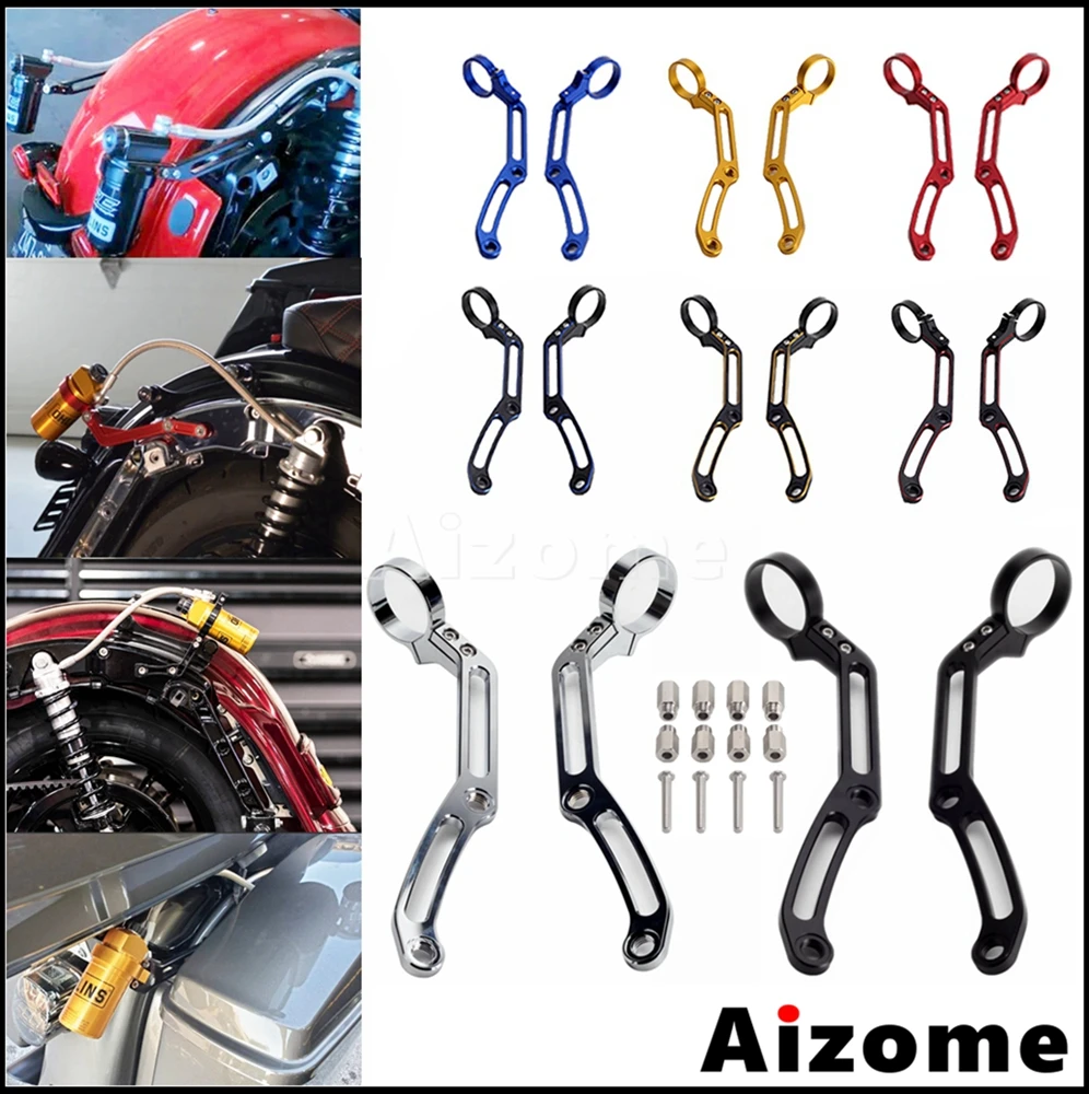 Staffe Di Montaggio Serbatoio Posteriore Remoto Ohlins Hd 044 & Legends Ammortizzatori Revo Per Harley Touring Road King Electra Street Glide 14-22