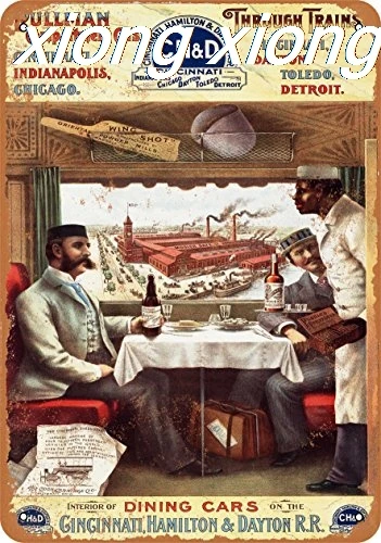 Targa In Metallo-1894 Ch & D Railroad Pullman Cars Ohio-Look Vintage