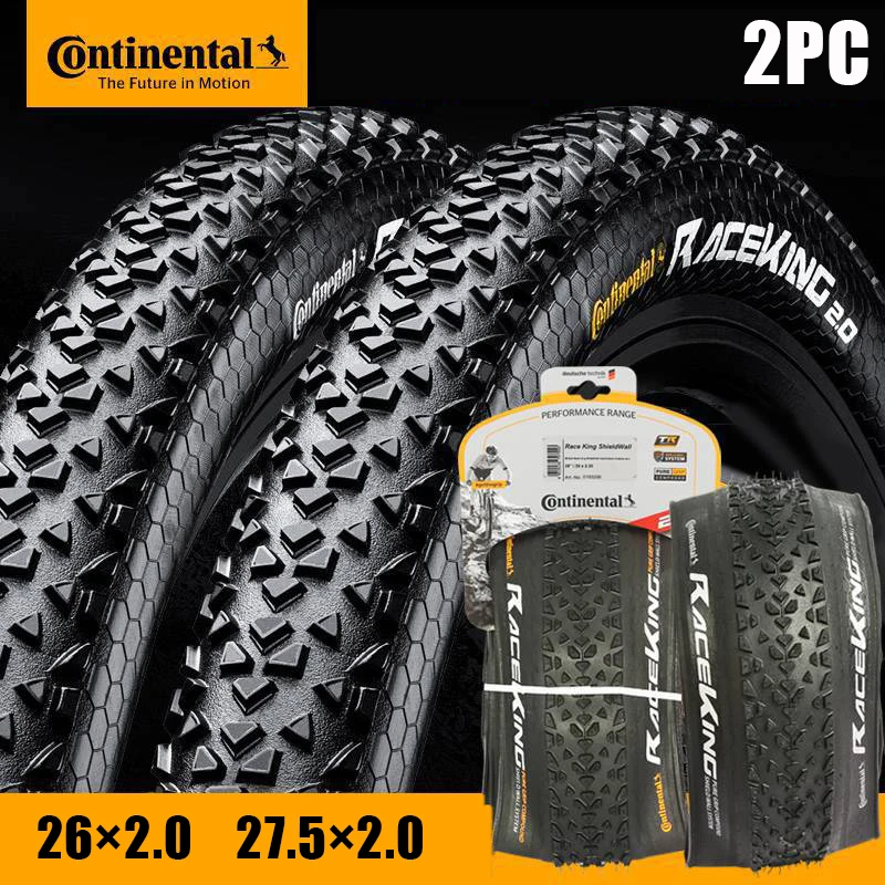 2Pc Continental Race King Tire Mountain Bike Pneumatico 26*2.0 27.5*2.0 Pieghevole Mtb Pneumatico Antiscivolo Durevole Bicicletta Pneu Bike Part