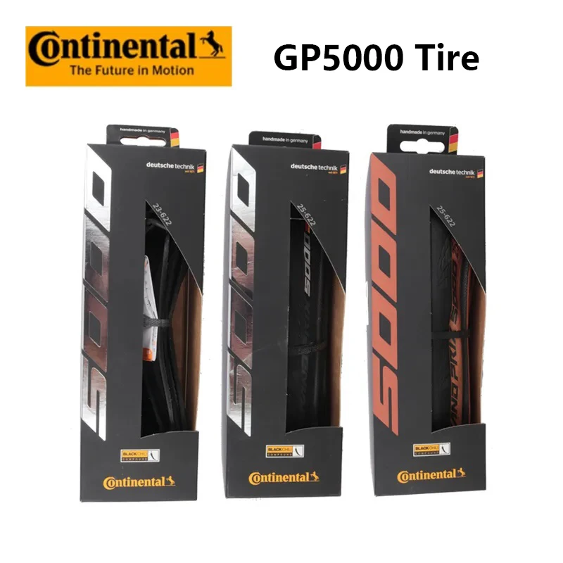 Pneumatico Continental Gp5000 As Tr/Normal/Str 700 X25C Colore Nero/Giallo/Marrone Pneumatico Bicicletta Strada Pieghevole