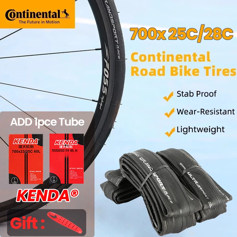 Continental 25C/28C Road Bike Tire Ultra Sport Iii & Grand Sport Race Copertoncino Pieghevole Gravel Tires Travel/Training/Racing Tire