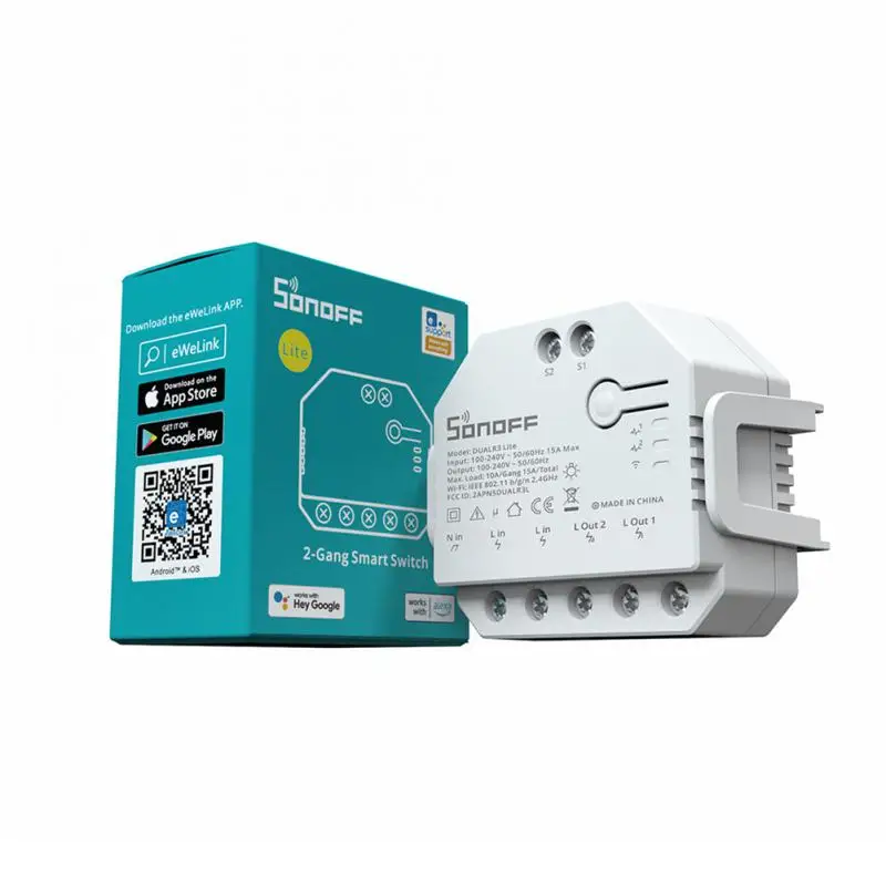 Sonoff Dual R3 Lite Dual Relay Module Diy Mini Intelligent Switch Controls Timing Through Ewelink Alex Google 2-Way Smart Home