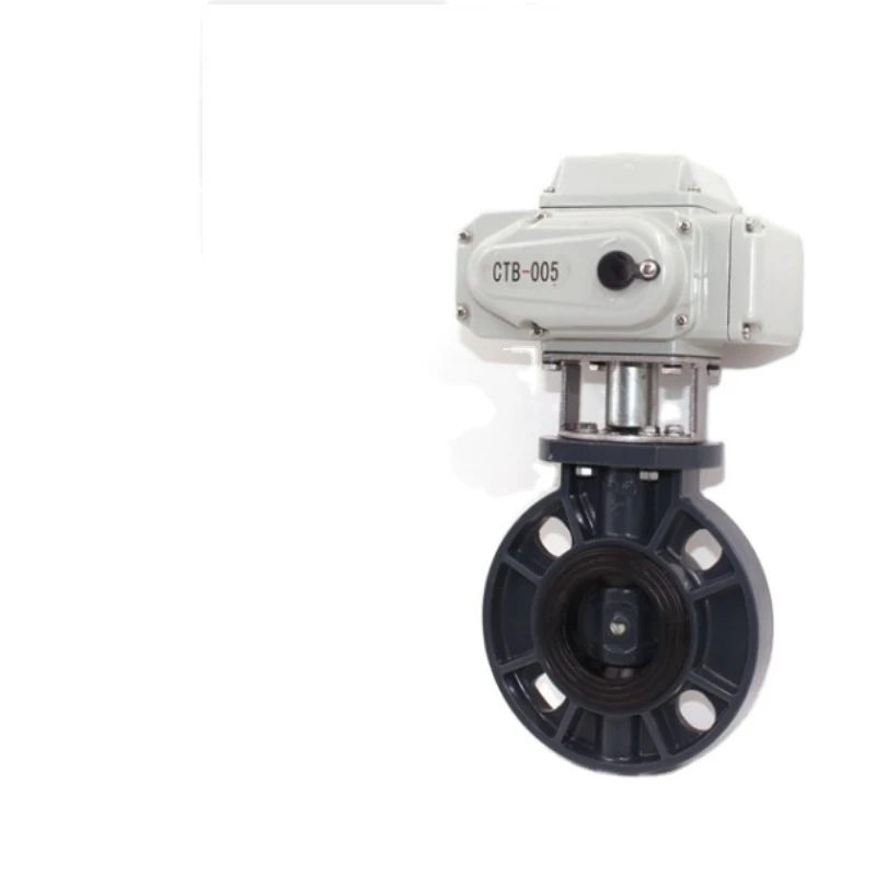 Valvula Motorizada Ctb 220V 12V 24V Dn50 Dn80 Dn100 Brida De Oblea Upvc Valvula De Mariposa Motorizada