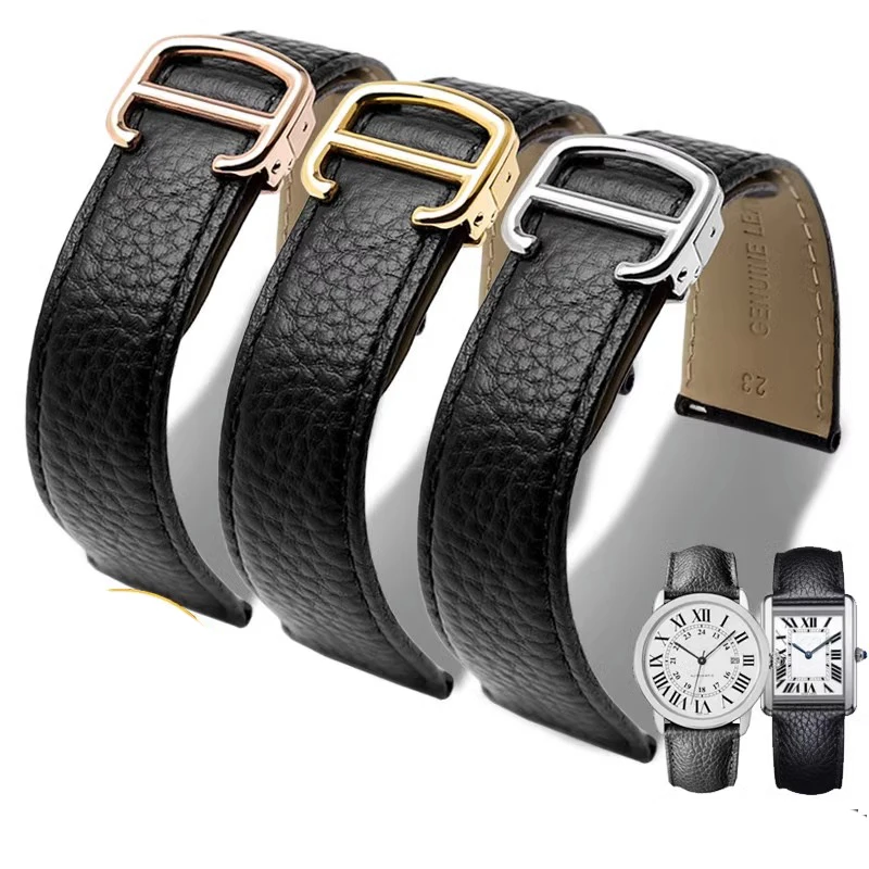 Il Cinturino In Pelle Litchi È Adatto Per Cartier Tank London Solo Series Wsta0029 Wsta0030 Cinturino In Pelle Uomo E Donna 20 22 23Mm